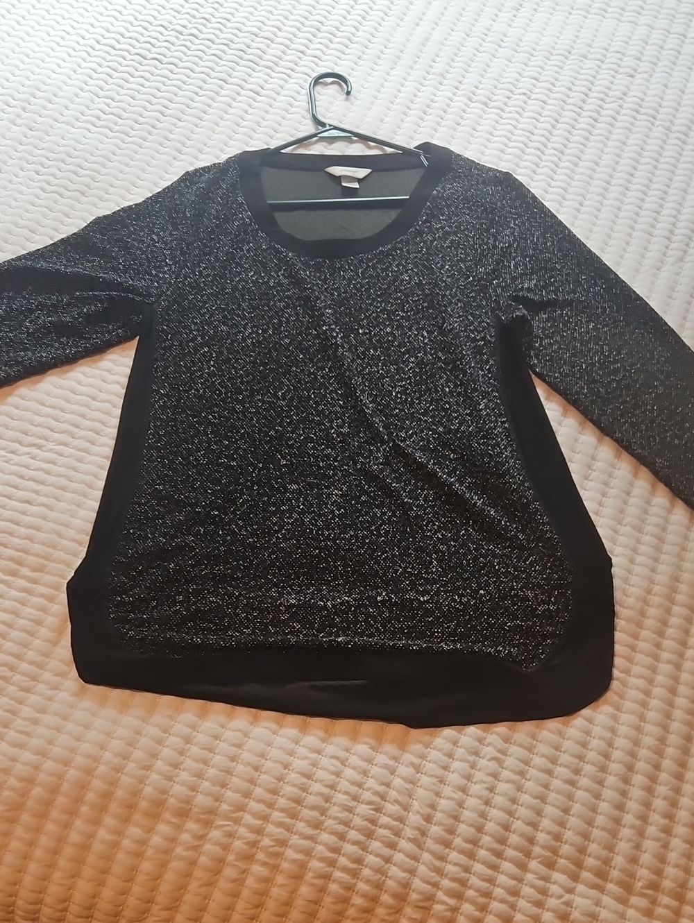 CJ Banks Black Top with Silver Sparkle Trim